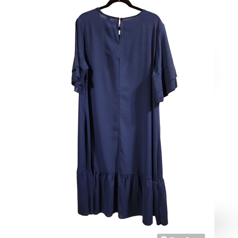 SHEIN LUNE Plus Flounce Sleeve Ruffle Hem Smock Dress Size 1X - Picture 2 of 4